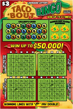 Taco 'Bout Bingo scratch-off ticket