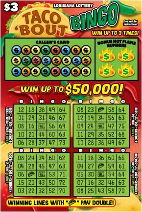 Taco 'Bout Bingo scratch-off ticket