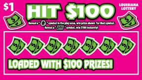 Hit 100 scratch-off ticket