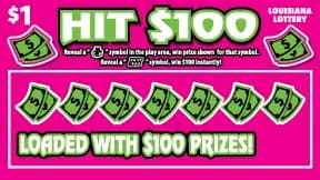Hit 100 scratch-off ticket