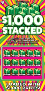 $1,000 Stacked scratch-off ticket