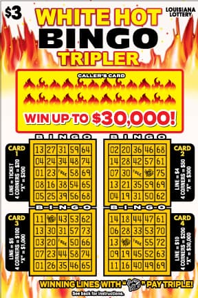 White Hot Bingo Tripler scratch-off ticket