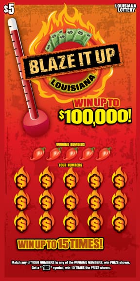Blaze It Up scratch-off ticket