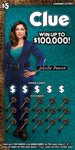 Clue scratch-off ticket