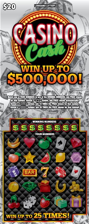 Casino Cash scratch-off ticket