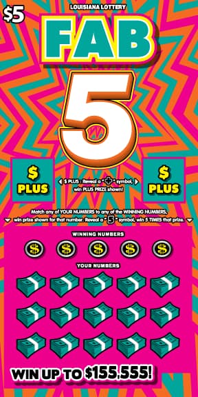 Fab 5 scratch-off ticket