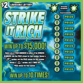Strike It Rich scratch-off ticket