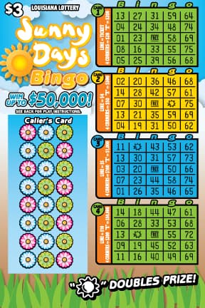 Sunny Days Bingo scratch-off ticket