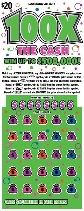 100x The Cash scratch-off ticket