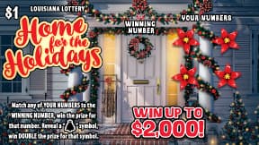 Home For The Holidays scratch-off ticket