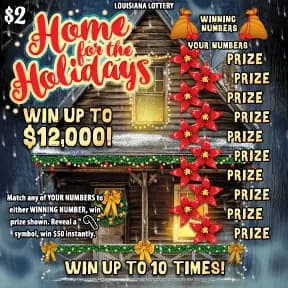 Home For The Holidays scratch-off ticket