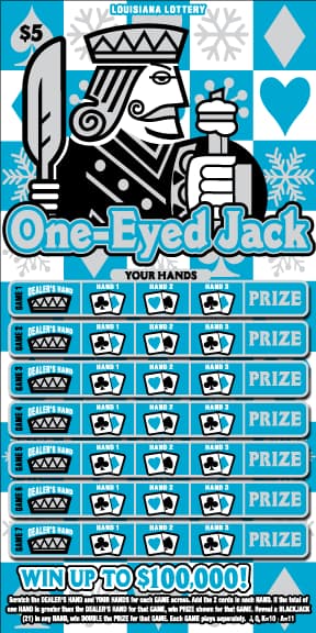 One-Eyed Jack scratch-off ticket