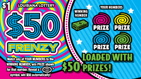 50 Frenzy scratch-off ticket