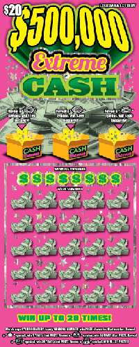 $500,000 Extreme Cash scratch-off ticket