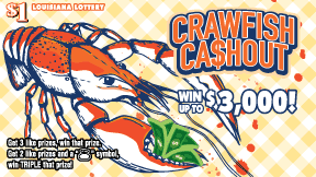 Crawfish Ca$Hout scratch-off ticket