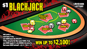 Blackjack scratch-off ticket