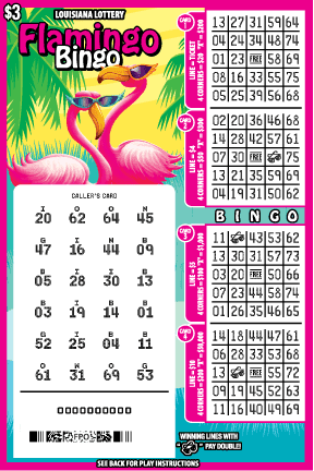 Flamingo Bingo scratch-off ticket