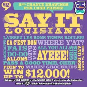 Say It Louisiana scratch-off ticket