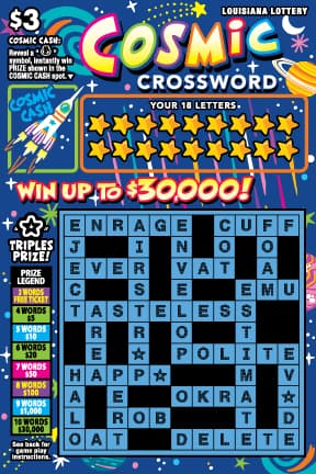 Cosmic Crossword scratch-off ticket