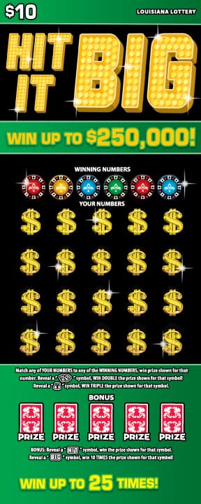 Hit It Big scratch-off ticket