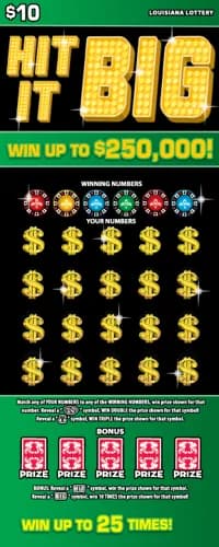 Hit It Big scratch-off ticket