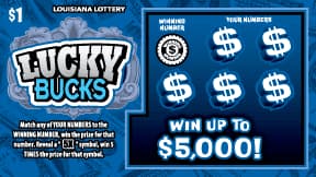 Lucky Bucks scratch-off ticket