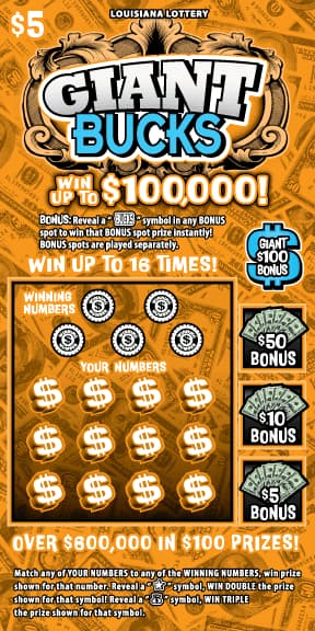 Giant Bucks scratch-off ticket