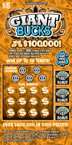 Giant Bucks scratch-off ticket