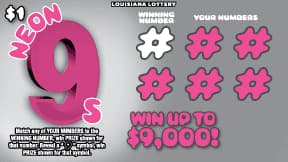 Neon 9s scratch-off ticket