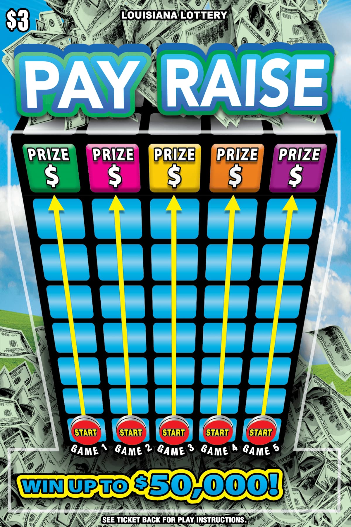 Pay Raise scratch-off ticket