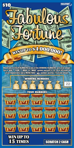 Fabulous Fortune scratch-off ticket