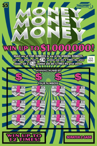 Money Money Money scratch-off ticket