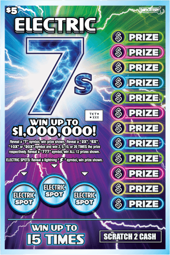 ELECTRIC 7s scratch-off ticket