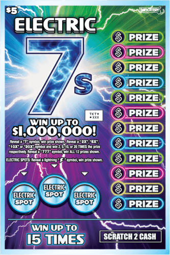 ELECTRIC 7s scratch-off ticket