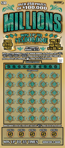 MILLIONS scratch-off ticket