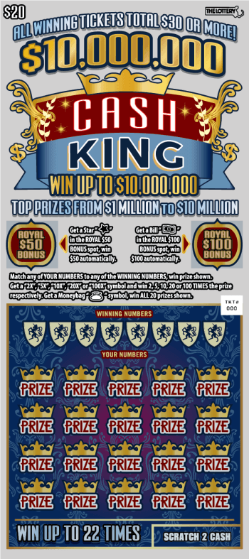 $10,000,000 CASH KING scratch-off ticket