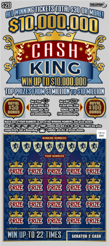 $10,000,000 CASH KING scratch-off ticket