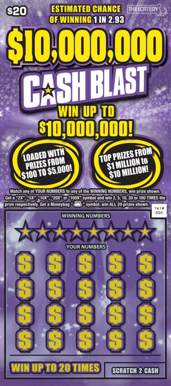 $10,000,000 Cash Blast scratch-off ticket