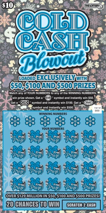 Cold Cash Blowout scratch-off ticket