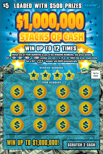 $1,000,000 STACKS OF CASH scratch-off ticket