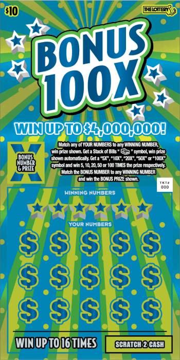 BONUS 100X scratch-off ticket