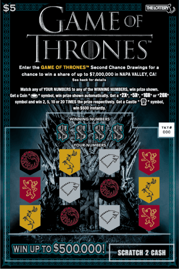 GAME OF THRONES™ scratch-off ticket