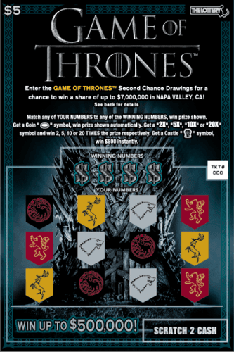 GAME OF THRONES™ scratch-off ticket