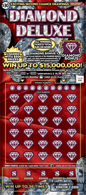 DIAMOND DELUXE scratch-off ticket