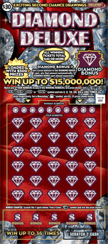 DIAMOND DELUXE scratch-off ticket
