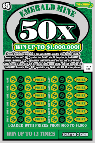 EMERALD MINE 50X scratch-off ticket