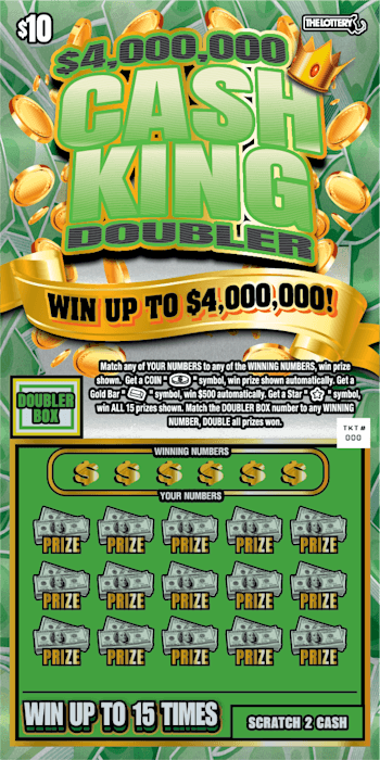 $4,000,000 CASH KING DOUBLER scratch-off ticket