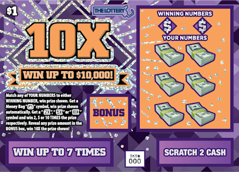 10X scratch-off ticket