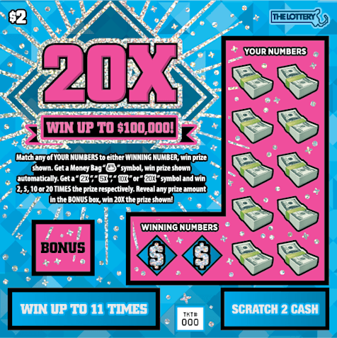 20X scratch-off ticket