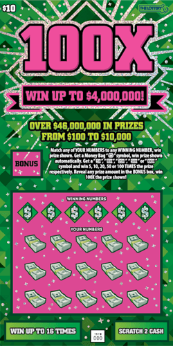 100X scratch-off ticket